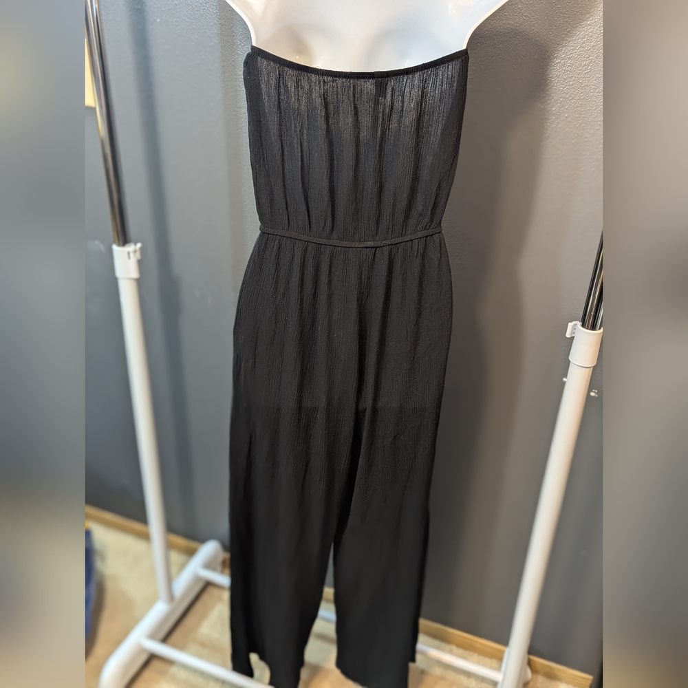 Elegant Black Strapless Jumpsuit - Picture 3 of 5